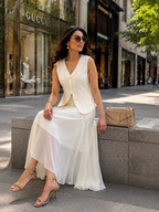 Waist Coat with Georgette Lace Skirt