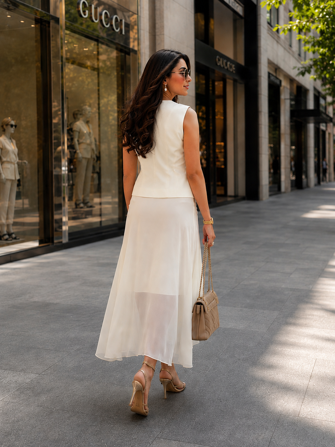 Waist Coat with Georgette Lace Skirt