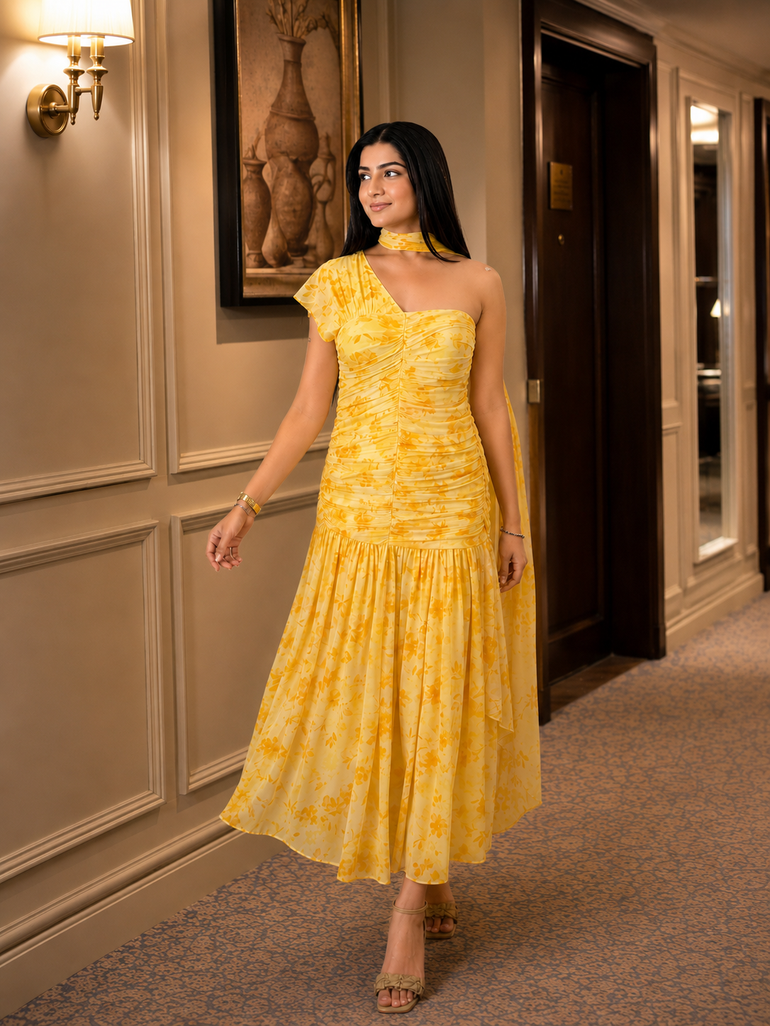 Lemon Mesh Net Dress