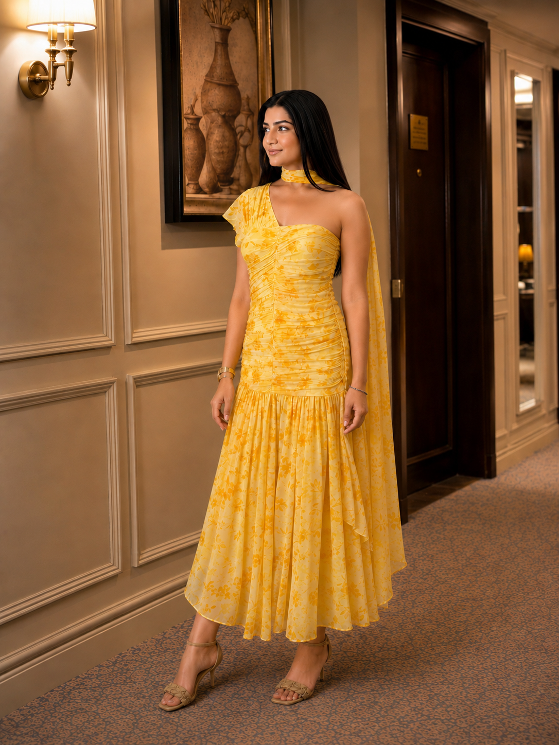 Lemon Mesh Net Dress