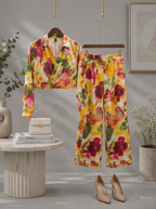 Floral Print Poly Satin Cord Set