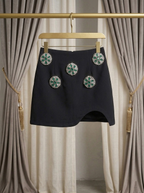 Embellished Black Mini Skirt