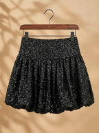 Black Embellished Balloon Skirt
